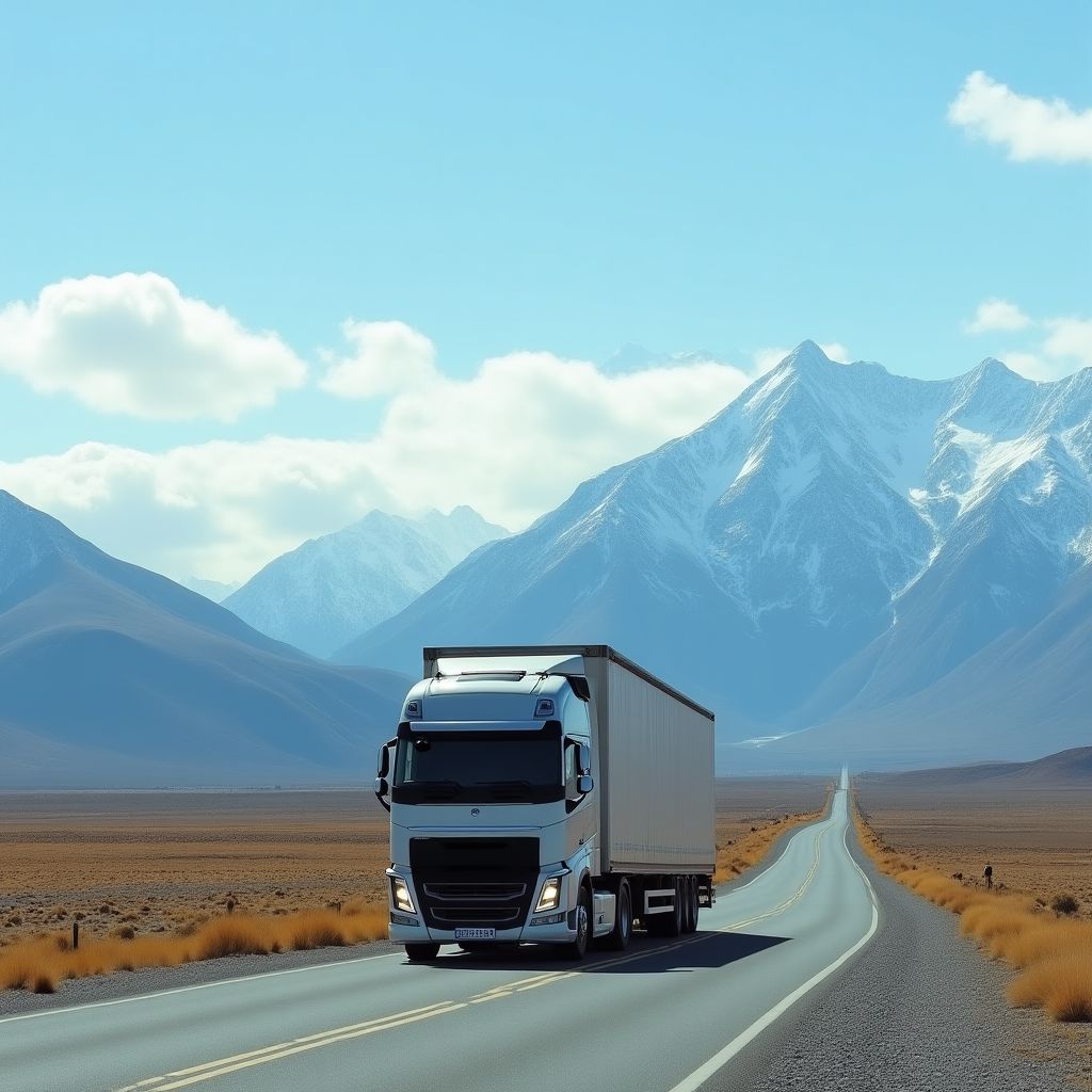 Camión cruzando frontera internacional